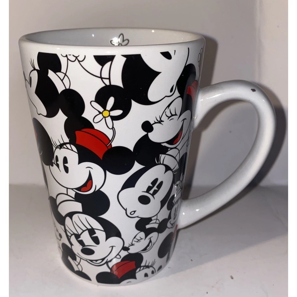 Disney Minnie & Mickey Mouse Faces All Over Coffee Mug